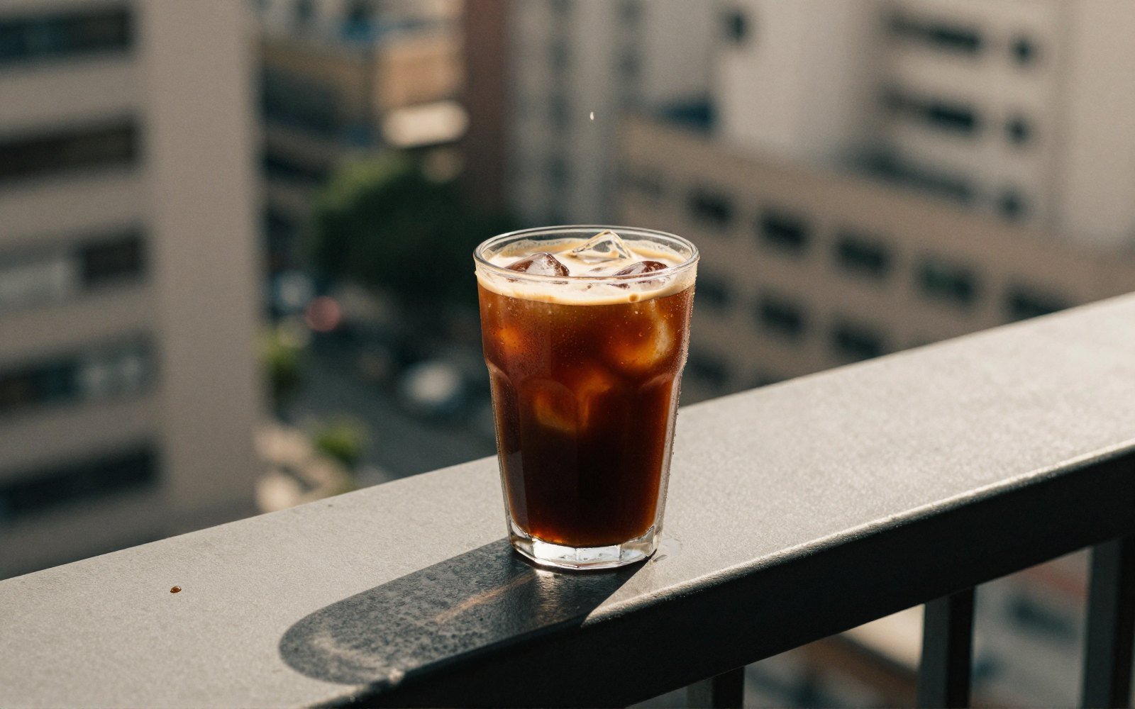 Cold brew, a hot afternoon, and a glass sweating onto the rail.