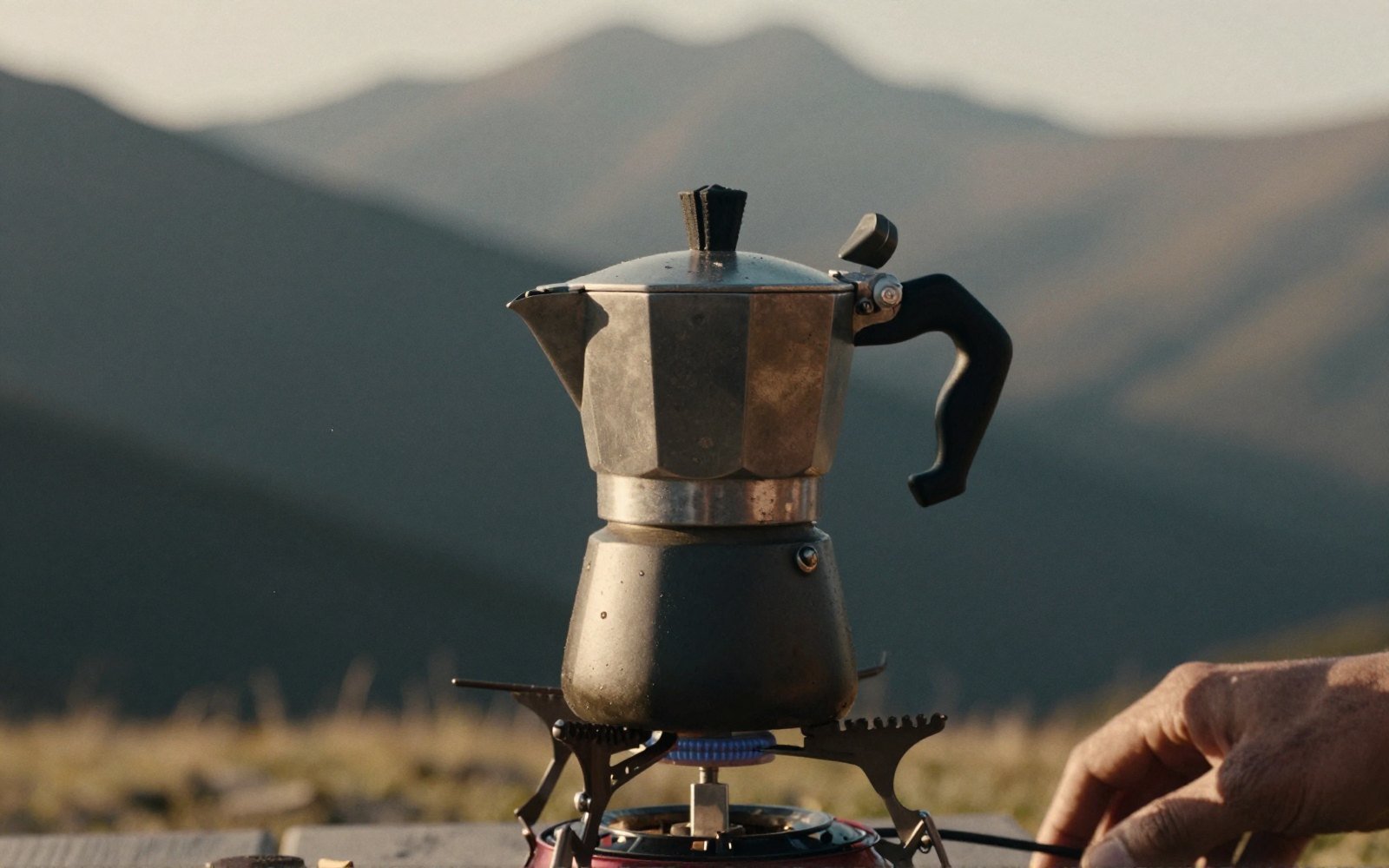 A moka pot works anywhere there is a flame and some patience.