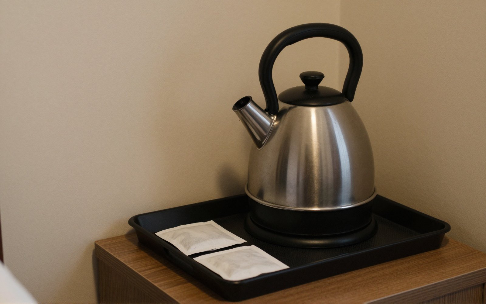 A sachet, a tiny kettle, and low expectations honestly met.