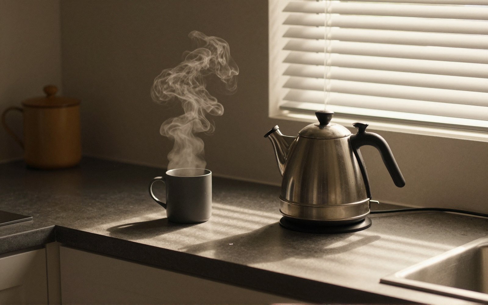 First light, kettle on, one mug out. The quietest ten minutes of the day.