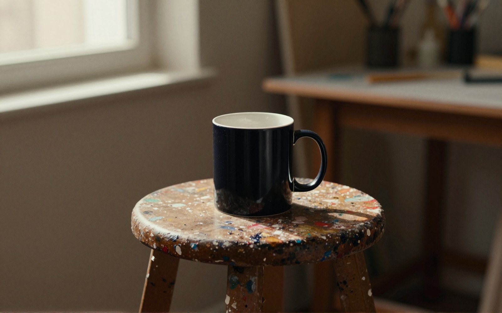 The mug that lives on the stool and never gets washed properly.